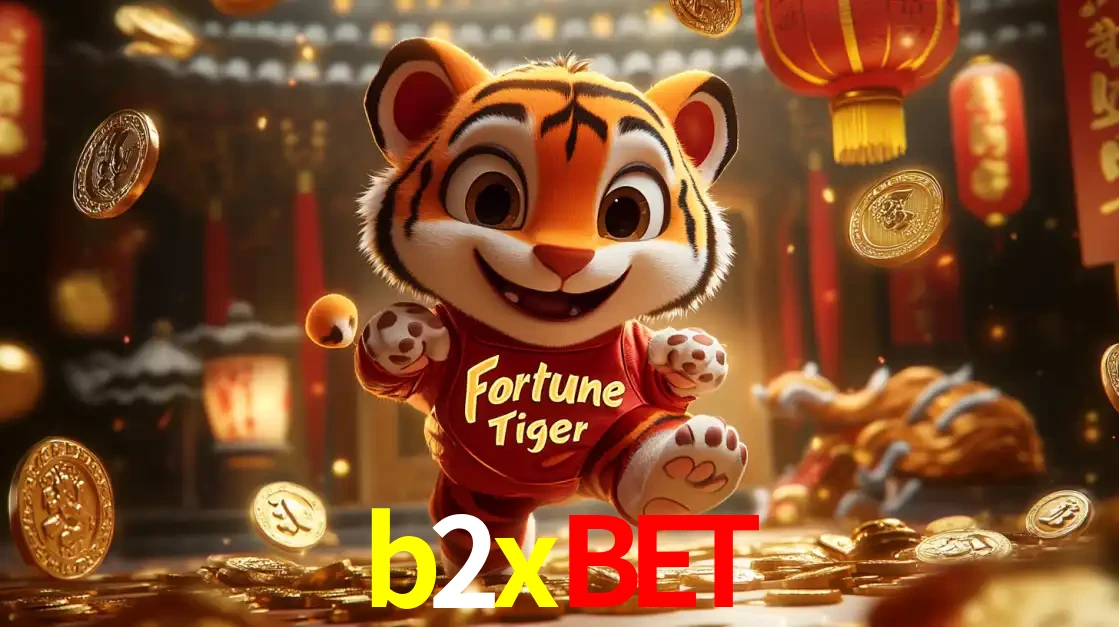 O alegre personagem do Fortune Tiger correndo sobre um caminho de moedas de ouro, simbolizando os grandes prêmios e a diversão do popular jogo de slot do b2xbet.